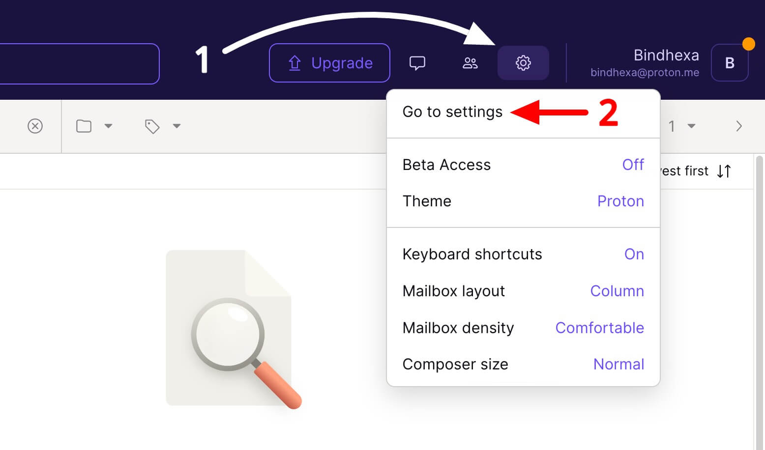 ProtonMail settings