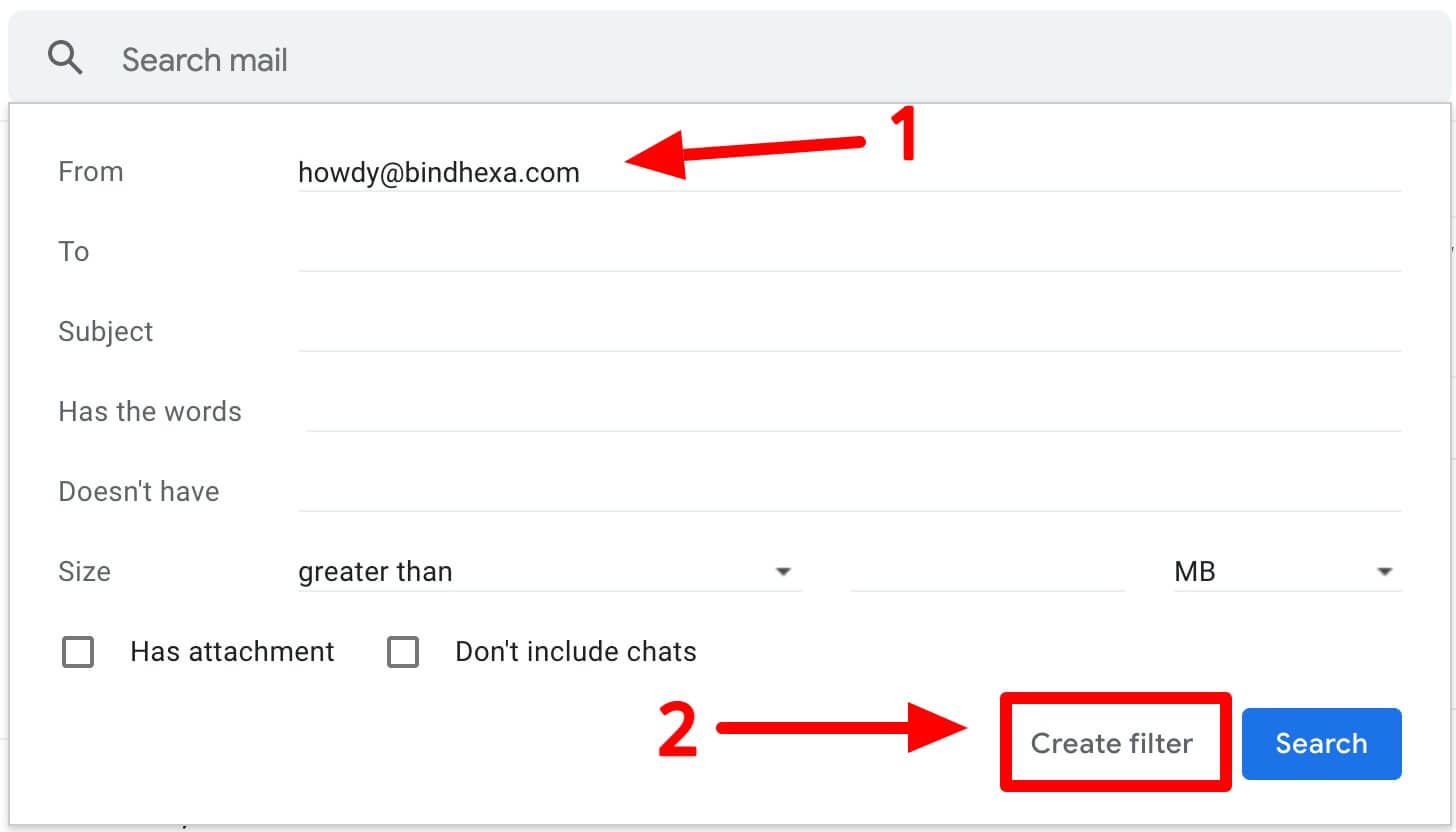 Add email address and create a filter in Gmail