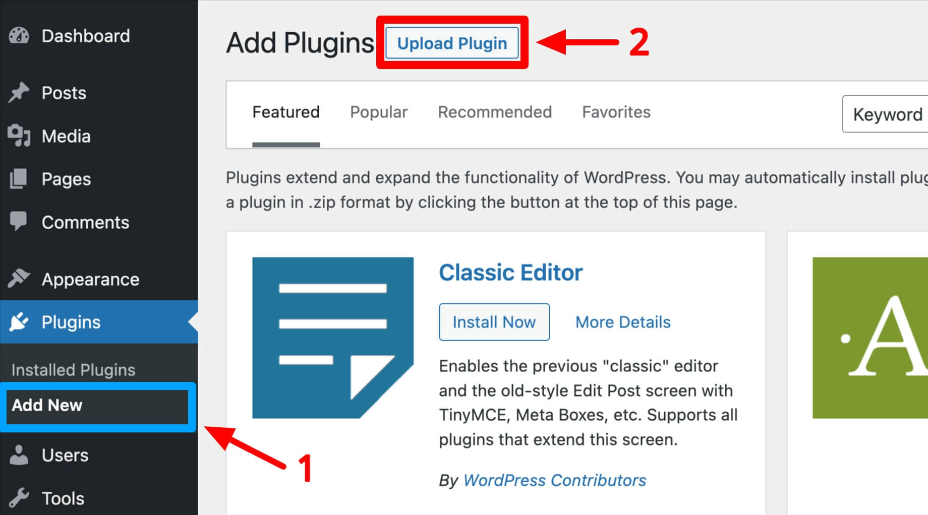 Install plugin by uploading it from WordPress admin dashboard
