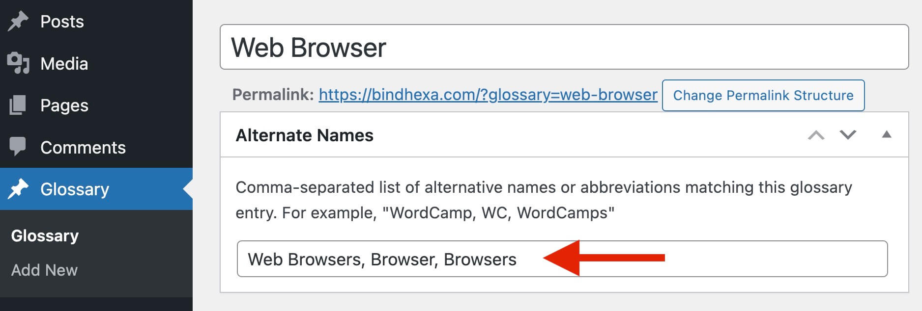 Add an alternate matching term for the existing term